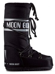 Moon Boot Botki zimowe ''Nylon'' w kolorze czarnym rozmiar: 42-44. Czarne botki Moon Boot, na zimę, bez wzorów, z materiału, bez obcasa, bez zapięcia. Za 314.45 zł.