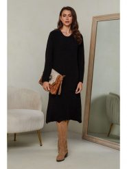 Joséfine Sukienka "Mahony" w kolorze czarnym rozmiar: M. Czarne sukienki Joséfine, na co dzień, m, bez wzorów, z kaszmiru, bez kołnierzyka, bez ramiączek, midi, proste. Za 195.99 zł.