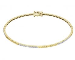 Bransoletka z żółtego złota z brylantami - 19 cm - 0,30 ct - próba 585. Żółte bransoletki Apart, z brylantem, złote. Za 8,590.00 zł.