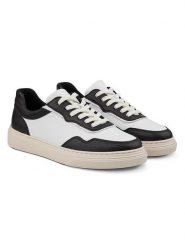 LaShoe Skórzane sneakersy w kolorze biało-czarnym rozmiar: 37. Białe trampki LaShoe, bez wzorów, ze skóry, bez zapięcia. Za 285.73 zł.