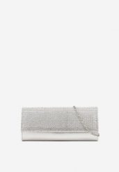 Srebrna Torebka Vices Typu Kopertówka z Cyrkoniami Devline. Szare torby na ramię Born2be, bez wzorów, eleganckie, na ramię, bez dodatków. Za 49.99 zł.