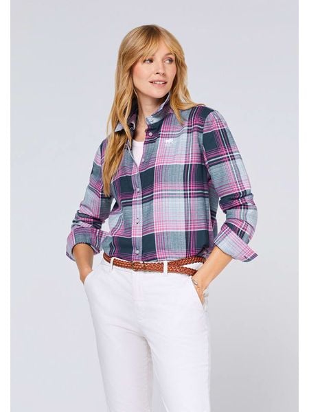 Polo Sylt Koszula - Regular fit - w kolorze jasnoróżowo-turkusowo-granatowym rozmiar: XL. Niebieskie koszule Polo Sylt, xl, bez wzorów, z bawełny, bez kołnierzyka, bez ramiączek. Za 132.67 zł.