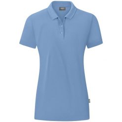 Damska koszulka polo Jako Organic. Niebieskie koszulki polo JAKO, m, bez wzorów, z bawełny, bez kołnierzyka, bez ramiączek. Za 243.00 zł.