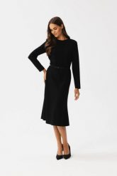 Elegancka sukienka w stylu retro czarna. Czarne sukienki Stylove, do pracy, l, bez wzorów, z elastanu, biznesowe, bez kołnierzyka, bez ramiączek, ołówkowe. Za 309.00 zł.