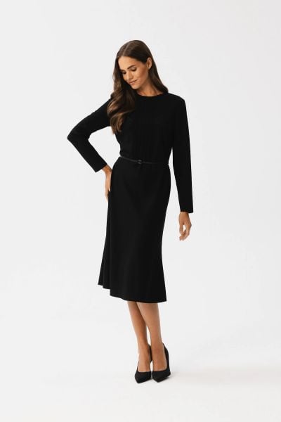 Elegancka sukienka w stylu retro czarna. Czarne sukienki Stylove, do pracy, l, bez wzorów, z elastanu, biznesowe, bez kołnierzyka, bez ramiączek, ołówkowe. Za 309.00 zł.