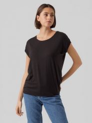 Vero Moda Koszulka "Vmava" w kolorze czarnym rozmiar: L. Czarne bluzki Vero Moda, l, bez wzorów, bez kołnierzyka, bez ramiączek. Za 43.99 zł.