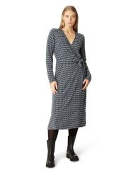 Ilse Jacobsen Sukienka "Elisa Harlekin" w kolorze niebieskim rozmiar: XXL. Niebieskie sukienki Ilse Jacobsen, na imprezę, s, bez wzorów, z tkaniny, klasyczne, bez kołnierzyka, bez ramiączek, midi, kopertowe. Za 171.45 zł.