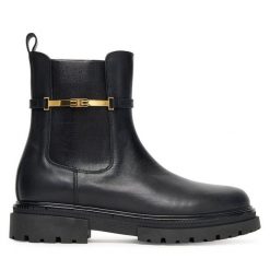 Botki Elisabetta Franchi. Czarne botki Elisabetta Franchi, bez wzorów, bez obcasa, na płaskiej podeszwie, bez zapięcia. Za 1,209.00 zł.