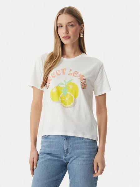Morgan T-Shirt 261-DLEMON Biały Regular Fit. Białe t-shirty Morgan, xs, bez wzorów, z bawełny, bez kołnierzyka, bez ramiączek. Za 93.99 zł.