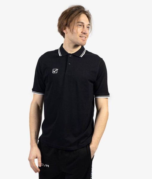 Koszulka polo Givova Czarno-biała Czarna. Czarne koszulki polo Givova, xl, bez wzorów, z bawełny, bez kołnierzyka, bez ramiączek. Za 102.24 zł.
