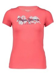 Pepe Jeans Koszulka w kolorze koralowym rozmiar: XS. Czerwone bluzki Pepe Jeans, xs, bez wzorów, z jeansu, bez kołnierzyka, bez ramiączek. Za 57.20 zł.