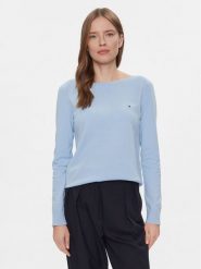 Tommy Hilfiger Sweter WW0WW40099 Błękitny Regular Fit. Niebieskie swetry TOMMY HILFIGER, m, bez wzorów, z syntetyku, bez ramiączek. Za 249.99 zł.