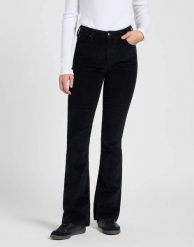 DAMSKIE SPODNIE MATERIAŁOWE LEE BREESE BOOT BLACK 112370934. Czarne spodnie materiałowe Lee, l, bez wzorów, z jeansu. Za 219.99 zł.