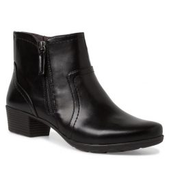 Botki Jana. Czarne botki JANA, bez wzorów, bez obcasa, na płaskiej podeszwie, bez zapięcia. Za 349.99 zł.