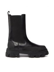 DKNY Sztyblety Jonie K3366233 Czarny. Czarne botki DKNY, bez wzorów, ze skóry, bez obcasa, na płaskiej podeszwie, bez zapięcia. Za 1,389.00 zł.