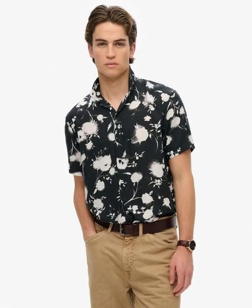 Superdry Koszula krótkie rękawy z nadrukiem w modal – Abstract Floral Mono. Koszule Superdry, xl, bez wzorów, z materiału, klasyczne, bez kołnierzyka, bez ramiączek. Za 272.80 zł.