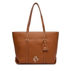 Torebka Beverly Hills Polo Club. Brązowe shopper Beverly Hills Polo Club, bez wzorów, bez dodatków. Za 229.99 zł.