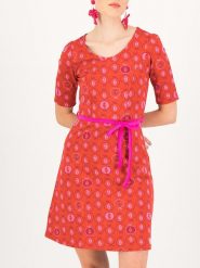 Blutsgeschwister Sukienka "Home Cute" w kolorze czerwonym rozmiar: XL. Czerwone sukienki Blutsgeschwister, na co dzień, xl, bez wzorów, z bawełny, bez kołnierzyka, bez ramiączek, mini, proste. Za 136.45 zł.