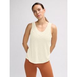 Damski tank top Hummel MT Light Burnout. Białe topy Hummel, bez wzorów, bez kołnierzyka, bez ramiączek. Za 158.50 zł.