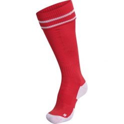 Getry piłkarskie dla dorosłych Hummel Element Football Sock. Białe legginsy sportowe Hummel, bez wzorów, do piłki nożnej. Za 38.00 zł.