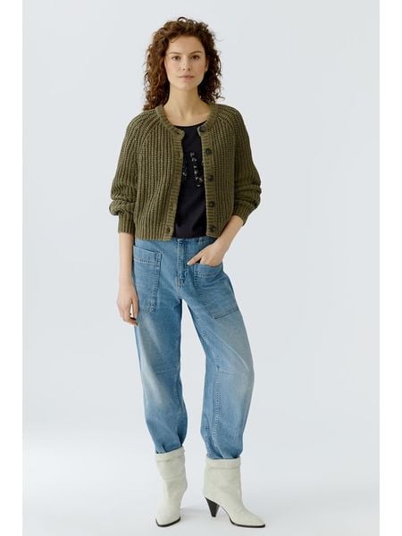 Oui Kardigan w kolorze khaki rozmiar: 34. Brązowe kardigany Oui, bez wzorów. Za 164.95 zł.
