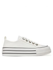 DeeZee Trampki AM25234-D Biały. Białe trampki DeeZee, bez wzorów, z materiału, bez zapięcia. Za 119.99 zł.