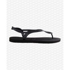 Klapki damskie Havaianas Luna. Czarne klapki Havaianas, bez wzorów, z gumy, bez obcasa. Za 189.00 zł.