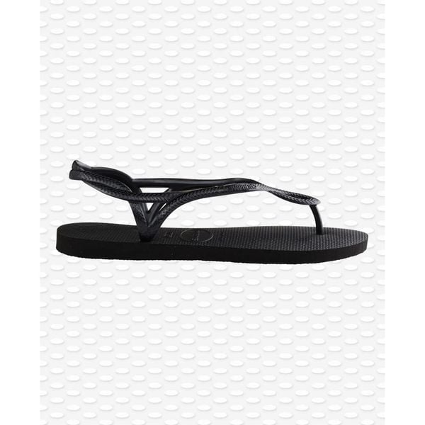 Klapki damskie Havaianas Luna. Czarne klapki Havaianas, bez wzorów, z gumy, bez obcasa. Za 87.39 zł.