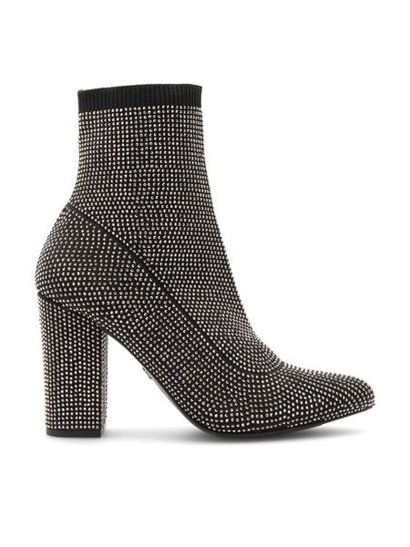 Nine West Botki KAS BYCCC03 Czarny. Czarne botki Nine West, bez wzorów, z materiału, bez obcasa, na słupku, bez zapięcia. Za 209.99 zł.