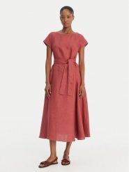 Weekend Max Mara Sukienka letnia Esordio 2615221052 Czerwony Regular Fit. Czerwone sukienki Weekend Max Mara, na lato, bez wzorów, ze lnu, bez kołnierzyka, bez ramiączek. Za 1,579.00 zł.