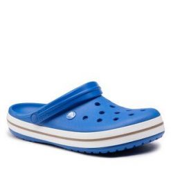 Klapki Crocs. Niebieskie klapki Crocs, bez wzorów, bez obcasa. Za 249.99 zł.