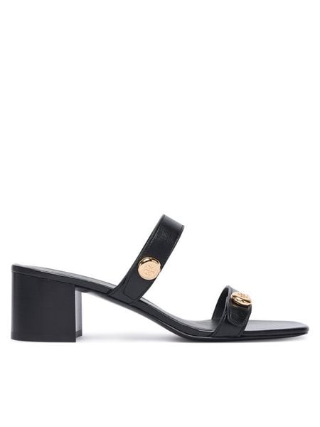 Tory Burch Klapki 183428 Czarny. Czarne klapki Tory Burch, bez wzorów, ze skóry, bez obcasa. Za 1,644.00 zł.