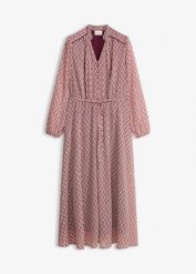 Sukienka szyfonowa z kontrastowymi lamówkami. Czarne sukienki bonprix, bez wzorów, z szyfonu, eleganckie, bez kołnierzyka, bez ramiączek. Za 189.99 zł.
