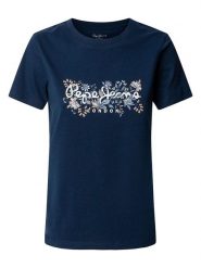Pepe Jeans Koszulka "Rosalind" w kolorze granatowym rozmiar: XL. Niebieskie bluzki Pepe Jeans, xl, bez wzorów, z bawełny, bez kołnierzyka, bez ramiączek. Za 84.01 zł.
