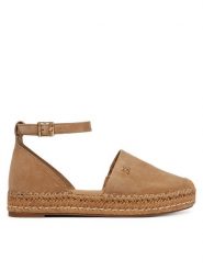 Tommy Hilfiger Espadryle Th Platform Espad Suede Strap FW0FW09144 Beżowy. Brązowe espadryle TOMMY HILFIGER, bez wzorów, ze skóry, bez obcasa, bez zapięcia. Za 409.99 zł.