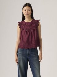 Levi's Bluzka w kolorze fioletowym rozmiar: L. Różowe bluzki Levi's®, l, bez wzorów, z bawełny, bez kołnierzyka, bez ramiączek. Za 144.95 zł.