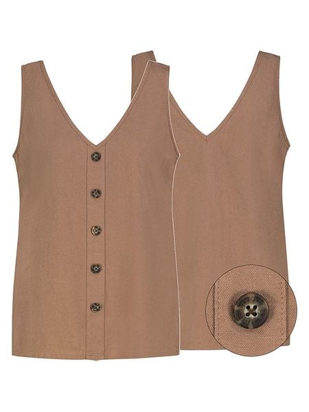 Eight2Nine Top w kolorze jasnobrązowym rozmiar: M. Brązowe topy Eight2Nine, m, bez wzorów, bez kołnierzyka, bez ramiączek. Za 77.95 zł.