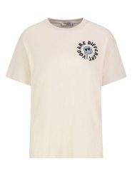 Sublevel Koszulka w kolorze kremowym rozmiar: L. Brązowe bluzki Sublevel, l, bez wzorów, z bawełny, bez kołnierzyka, bez ramiączek. Za 39.99 zł.