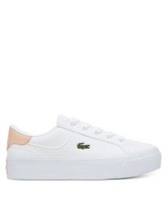 Lacoste Tenisówki 7-49CFA0017 Biały. Białe trampki Lacoste, bez wzorów, z materiału, bez zapięcia. Za 249.99 zł.