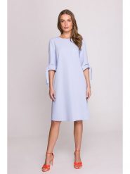 Stylove Sukienka w kolorze fioletowo-błękitnym rozmiar: XL. Niebieskie sukienki Stylove, na co dzień, xl, bez wzorów, bez kołnierzyka, bez ramiączek, midi, proste. Za 244.45 zł.