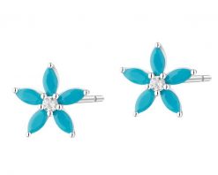 Kolczyki srebrne z cyrkoniami - kwiaty. Szare kolczyki Apart, z cyrkonią, srebrne. Za 129.00 zł.