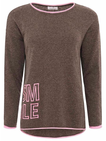 Zwillingsherz Sweter "Smile" w kolorze brązowym rozmiar: L. Brązowe swetry Zwillingsherz, l, bez wzorów, z kaszmiru, bez ramiączek. Za 166.88 zł.