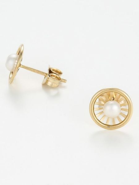 OR ÉCLAT Złote kolczyki-wkrętki "Avaro" z perłami rozmiar: onesize. Żółte kolczyki OR ÉCLAT, z perłą, złote. Za 448.99 zł.