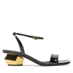 Sandały GIUSEPPE ZANOTTI. Czarne sandały Giuseppe Zanotti, bez wzorów, bez obcasa, na słupku, bez zapięcia. Za 4,519.00 zł.