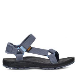 Sandały Teva. Niebieskie sandały Teva, bez wzorów, sportowe, bez obcasa, bez zapięcia. Za 219.99 zł.