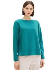 Tom Tailor Bluza w kolorze morskim rozmiar: XS. Niebieskie bluzy Tom Tailor, xs, bez wzorów, bez kaptura. Za 57.20 zł.
