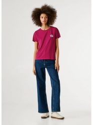 Pepe Jeans Koszulka "Brule" w kolorze czerwonym rozmiar: L. Czerwone bluzki Pepe Jeans, l, bez wzorów, z bawełny, bez kołnierzyka, bez ramiączek. Za 104.99 zł.
