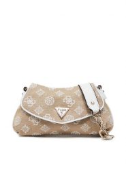 Guess Torebka HWJG96 27190 Beżowy. Brązowe listonoszki Guess, z aplikacjami, z materiału, bez dodatków. Za 349.99 zł.