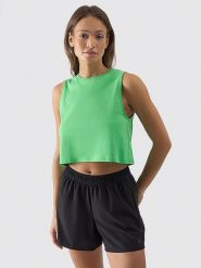 4F Top w kolorze zielonym rozmiar: XXL. Zielone topy 4f, xxl, bez wzorów, z bawełny, bez kołnierzyka, bez ramiączek. Za 28.58 zł.