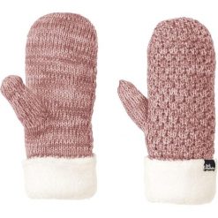 Rękawiczki turystyczne zimowe damskie Jack Wolfskin Highloft Knit Mitten. Czerwone rękawiczki Jack Wolfskin, bez wzorów, z poliesteru, sportowe. Za 108.64 zł.